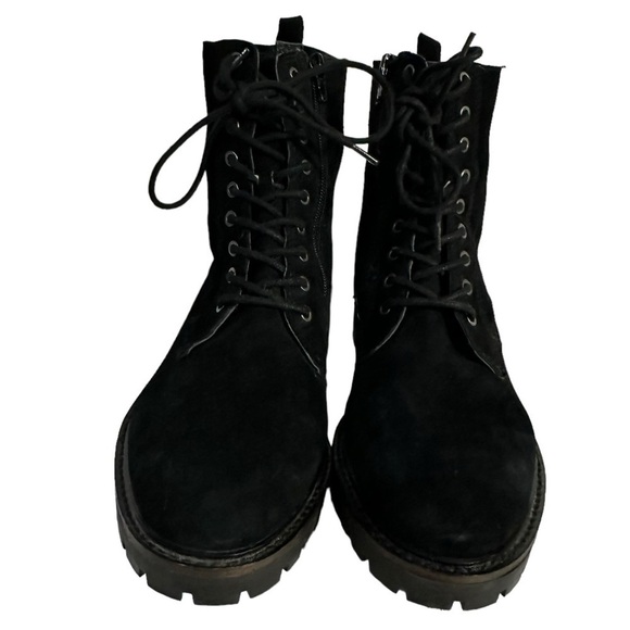 Lucky Brand Idara Suede Leather Boot Moto Style Lace-up - Picture 4 of 9